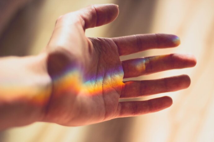 regenboog in hand