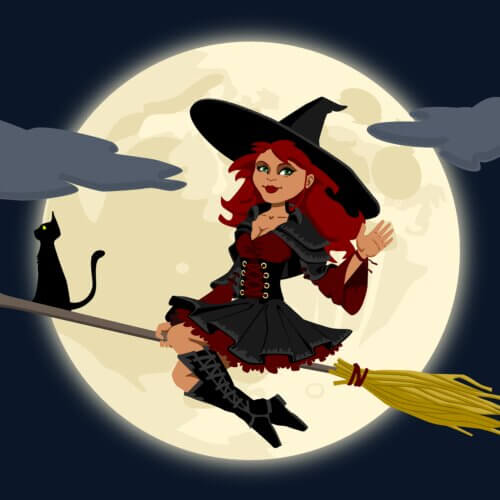 witch, witchcraft, broomstick